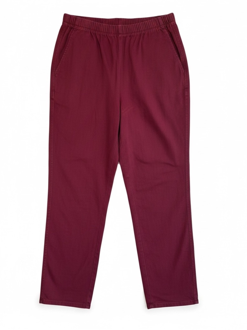 Just My Size Women’s Pull-On Cotton Pants 18W/20W Maroon Ankle Pants